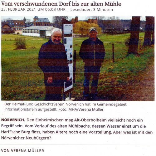 Nörvenichs Geschichte - Vom verschwundenen Dorf bis zur alten Mühle - Online-Artikel AachenerZeitung/DürenerZeitung