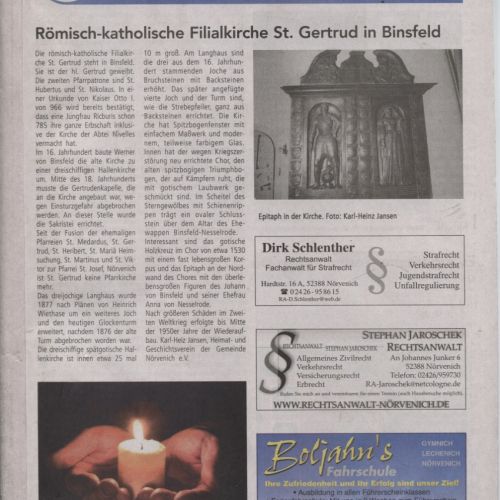 Römisch-katholische Filialkirche St. Gertrud in Binsfeld